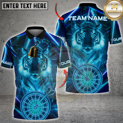 Maxcorners Darts Neon Tiger Aim Multicolor Customized Name, Team Name 3D Shirts