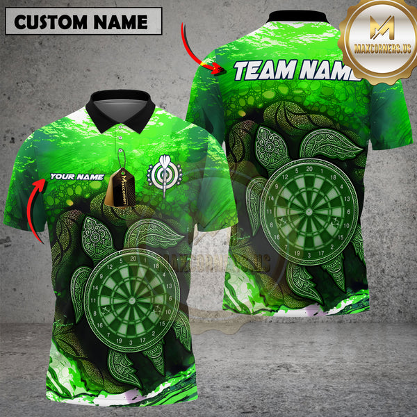 Maxcorners Darts Ocean Turtle Target Multicolor Customized Name, Team Name 3D Shirts