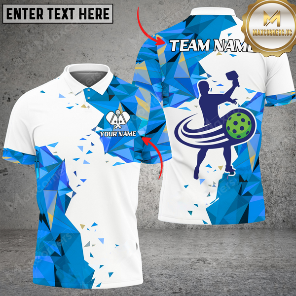 Maxcorners Pickleball Diamond Smoke Customized Name, Team Name 3D Unisex Shirt