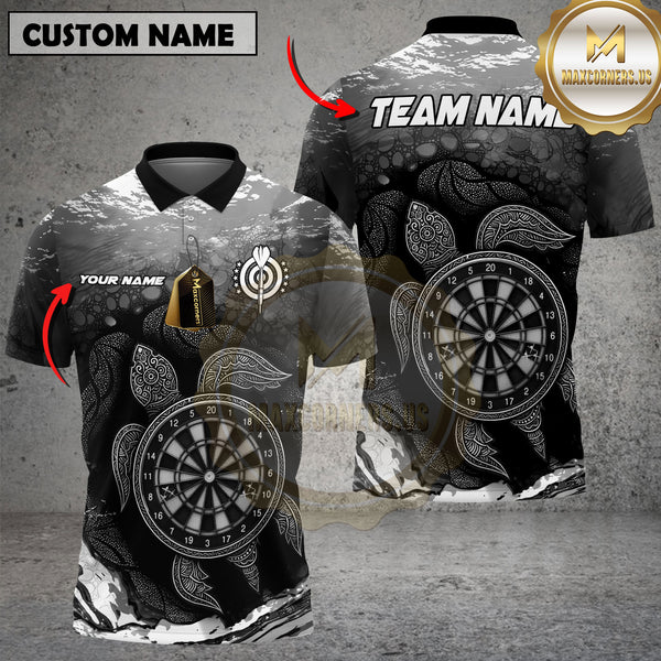 Maxcorners Darts Ocean Turtle Target Multicolor Customized Name, Team Name 3D Shirts
