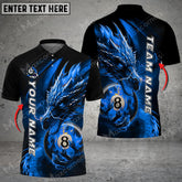 Maxcorners Billiard Dragon Ball 8 Light Multicolor Options Personalized Name, Team Name 3D Polo Shirt (4 Colors)