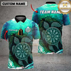Maxcorners Darts Ocean Turtle Target Multicolor Customized Name, Team Name 3D Shirts
