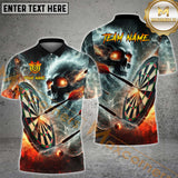 Maxcorners Darts Flaming Skull Multicolor Options Personalized Name, Team Name 3D Shirt