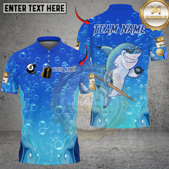 Maxcorners Billiard Funny Shark Pool Personalized Name 3D Unisex Shirt