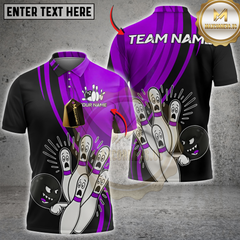 Maxcorners Screaming Pins Bowling Multicolor Customized Name, Team Name 3D Shirts
