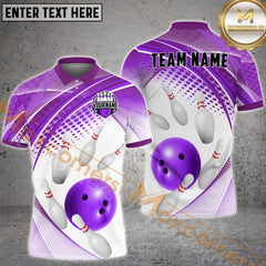 Maxcorners Bowling Strike Force Multicolor Options Personalized Name, Team Name 3D Shirt