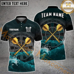 Maxcorners Darts Thunder Seawave Multicolor Options Personalized Name, Team Name 3D Shirt