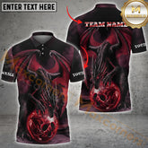 Maxcorners Bowling Dragon Multicolor Options Personalized Name, Team Name 3D Shirt