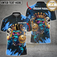 Maxcorners Bowling King Gorilla Multicolor Customized Name, Team Name 3D Shirt