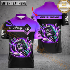 Maxcorners Funny Ball Angry Bowling Jersey Multicolor Options Personalized Name, Team Name 3D Shirt
