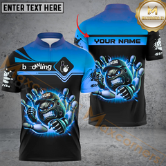 Maxcorners Funny Ball Angry Bowling Jersey Multicolor Options Personalized Name, Team Name 3D Shirt