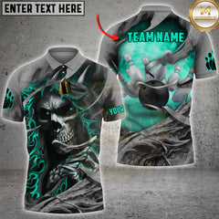 Maxcorners Bowling Fire Skull Multicolor Customized Name, Team Name 3D Shirts
