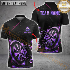 Maxcorners Golden Darts Jersey Multicolor Option Customized Name, Team Name 3D Polo Shirt