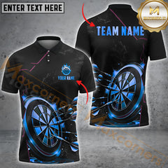 Maxcorners Golden Darts Jersey Multicolor Option Customized Name, Team Name 3D Polo Shirt