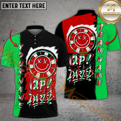 Maxcorners Darts Graffiti Vibes Smiley Multicolor Customized Name, Team Name 3D Polo Shirt
