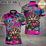 Maxcorners Darts Funny Graffiti Oop! I Darted Multicolor Customized Name, Team Name 3D Polo Shirt