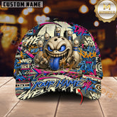 Maxcorners Bowling Mad Bowl Graffiti Style Multicolor Personalized Name 3D Cap