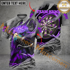 Maxcorners Darts Angry Eagle MutilColor Option Customized Name, Team Name 3D Polo Shirt