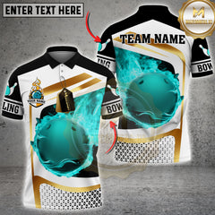 Maxcorners Bowling Flame Multicolor Customized Name, Team Name 3D Shirts