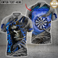 Maxcorners Darts Fire Skull Dartboard Multicolor Customized Name, Team Name 3D Shirts