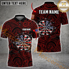 Maxcorners Darts Patriotic Dartboard With Tribal Pattern Multicolor Customized Name, Team Name 3D Shirts