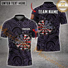 Maxcorners Darts Patriotic Dartboard With Tribal Pattern Multicolor Customized Name, Team Name 3D Shirts