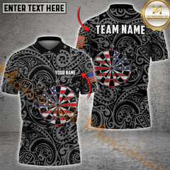 Maxcorners Darts Patriotic Dartboard With Tribal Pattern Multicolor Customized Name, Team Name 3D Shirts