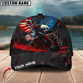 Maxcorners Bowling Almighty American Eagle Multicolor Personalized Name 3D Cap