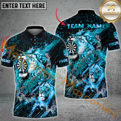 Maxcorners Darts Lion Roar Mutilcolor Options Personalized Name, Team Name 3D Polo Shirt