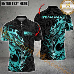 Maxcorners Bowling Tribal Style Multicolor Customized Name, Team Name 3D Shirts