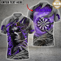 Maxcorners Darts Fire Skull Dartboard Multicolor Customized Name, Team Name 3D Shirts