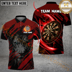Maxcorners Gazing Lion Darts Jersey Multicolor Option Customized Name, Team Name 3D Polo Shirt