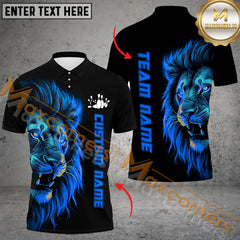 Maxcorners Lion Bowling Jersey Multicolor Option Customized Name, Team Name 3D Polo Shirt