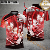 Maxcorners Bowling Dynamic Motion Theme Multicolor Customized Name, Team Name 3D Shirts