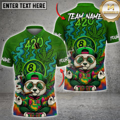 Maxcorners Billiard 420 8 - Ball Funny Panda Personalized Name 3D Unisex Shirt