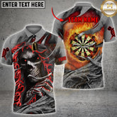 Maxcorners Darts Fire Skull Dartboard Multicolor Customized Name, Team Name 3D Shirts