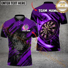 Maxcorners Gazing Lion Darts Jersey Multicolor Option Customized Name, Team Name 3D Polo Shirt