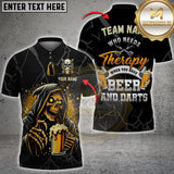 Maxcorners Darts Grim Reaper Beer Personalized Name, Team Name 3D Shirts