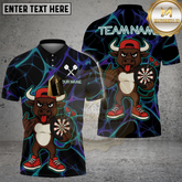 Maxcorners Dart Bull Shirt Fierce Cartoon Bull with Muscular Chest Multicolor Options Personalized Name Team Name 3D Shirt (4 Colors)
