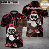 Maxcorners Dart Panda Shirt Cool Angry Panda in Blue Sneakers Multicolor Options Personalized Name Team Name 3D Shirt (4 Colors)