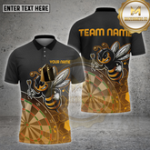 Maxcorners Darts Shirt Angry Bee Honeycomb Dart Target Multicolor Options Personalized Name, Team Name 3D Shirt (4 Colors)