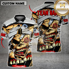 Maxcorners Darts Zombie Mad Skull Personalized Name, Team Name 3D Shirt