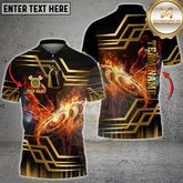 Maxcorners Darts Shirt Flaming Dartboard Gold Geometric Multicolor Options Personalized Name, Team Name 3D Shirt (4 Colors)