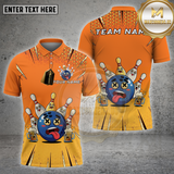 Maxcorners Bowling Shirt Crazy Bowling Ball Funny Cartoon  Personalized Name, Team Name Unisex 3D Shirt