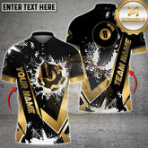 Maxcorners Billiards Jersey Black Gold 8 Ball Design Multicolor Options Personalized Name, Team Name 3D Shirt (4 Colors)