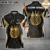 Maxcorners Dart Polo Shirt Royal Crown Target Pattern Multicolor Options Personalized Name, Team Name 3D Shirt (4 Colors)