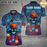 Maxcorners Pools Life 8 Ball Glow Cartoon Multicolor Options Personalized Name, Team Name 3D Shirt (4 Colors)