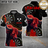 Maxcorners Darts Bull Fury Shirt Multicolor Options Personalized Name, Team Name 3D Shirt (4 Colors)