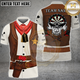 Maxcorners Darts Sheriff Cowboy Skull Dartboard Multicolor Options Personalized Name, Team Name 3D Shirt (4 Colors)