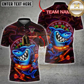 Maxcorners Dart Shirt Neon Shark Dartboard Design Multicolor Options Personalized Name, Team Name 3D Shirt (4 Colors)